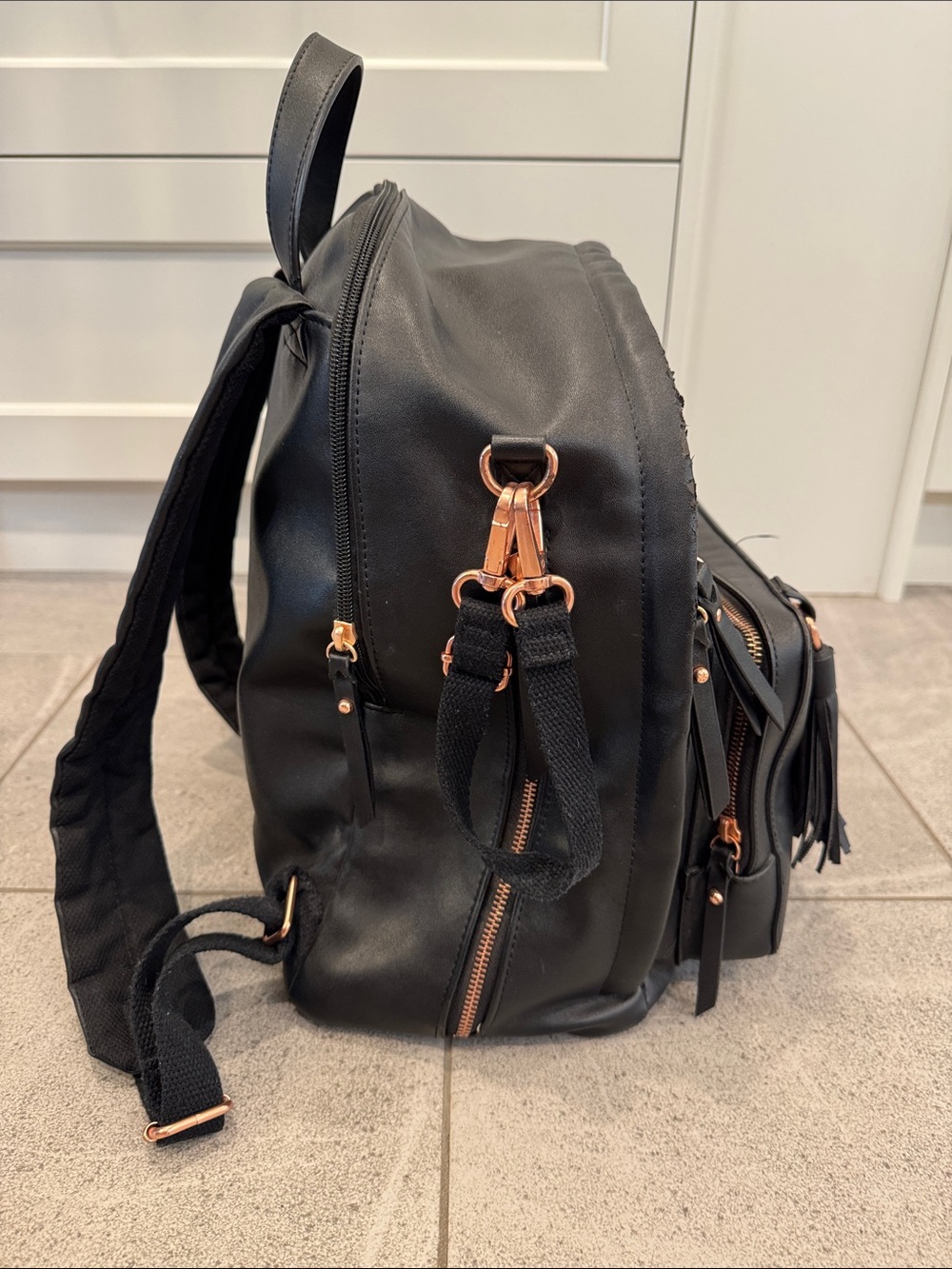 Skip Hop Black Faux Leather Diaper Bag - Picture 3 of 7